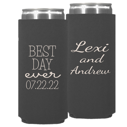 Wedding - Best Day Ever - Neoprene Slim Can 029