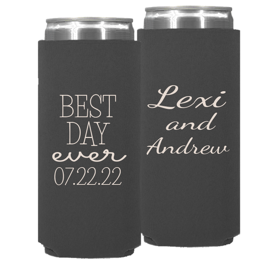 Wedding - Best Day Ever - Neoprene Slim Can 029