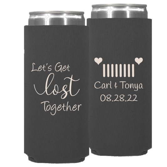 Wedding - Let's Get Lost Together - Neoprene Slim Can 067