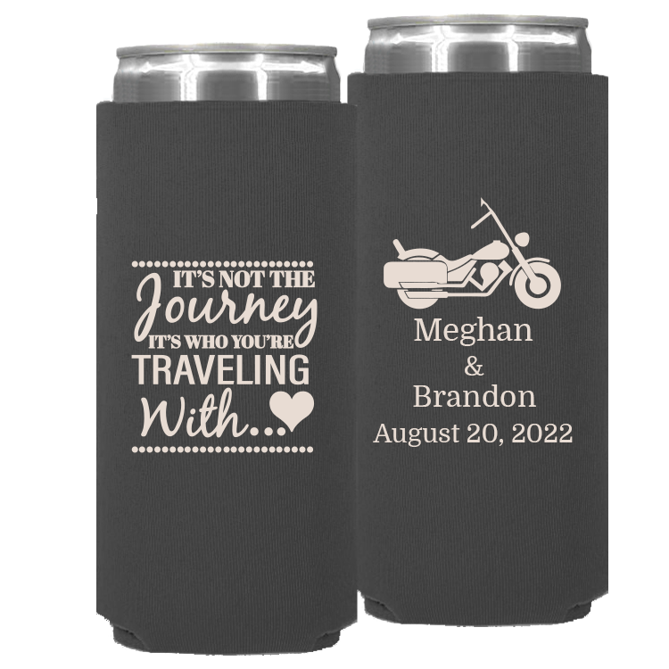 Wedding - It's Not The Journey Motorcycle - Neoprene Slim Can 069