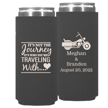 Wedding - It's Not The Journey Motorcycle - Neoprene Slim Can 069