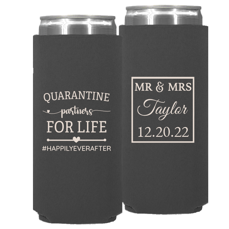 Wedding – Quarantine Partners For Life - Neoprene Slim Can 088