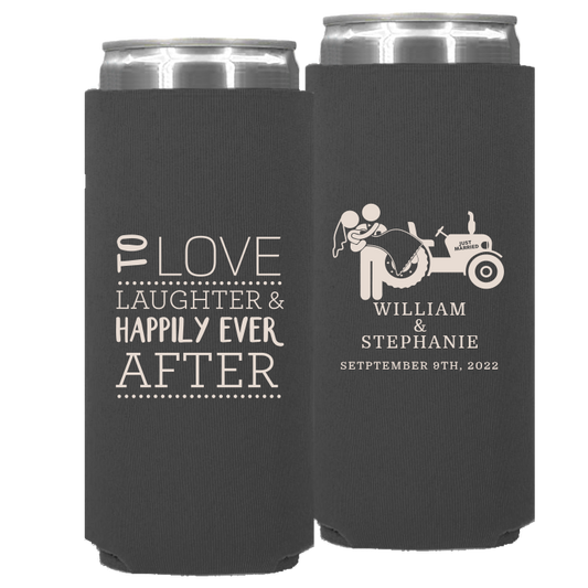 Wedding 001 - To Love Laughter Tractor - Neoprene Slim Can