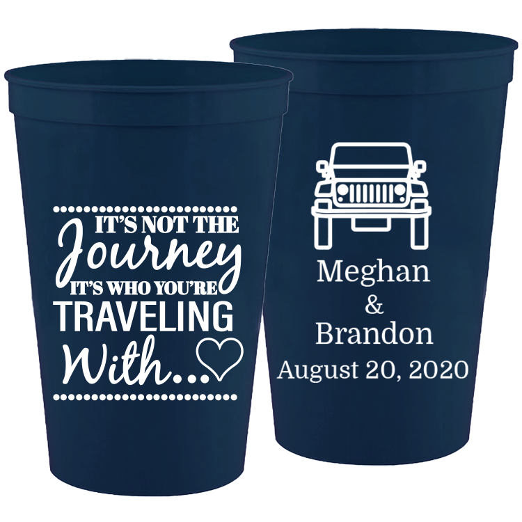 Wedding - It's Not The Journey Jeep - 16 oz Plastic Cups 071