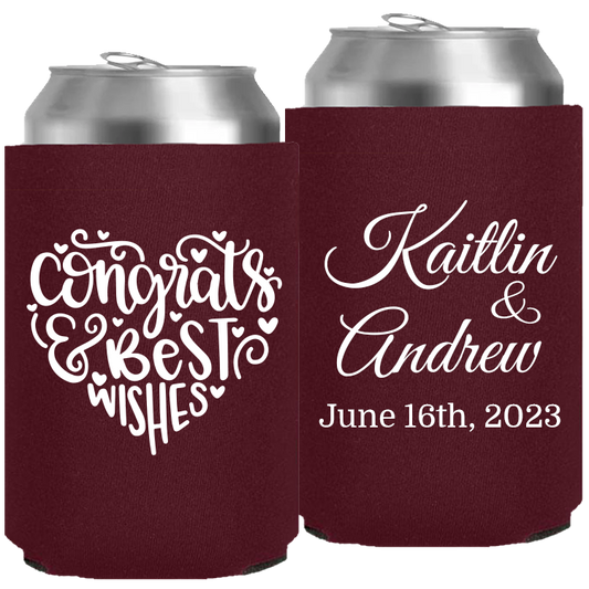 Wedding - Congrats And Best Wishes Heart - Neoprene Can 103