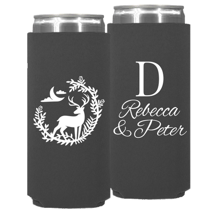 Wedding - Deer With Leaves - Neoprene Slim Can 104