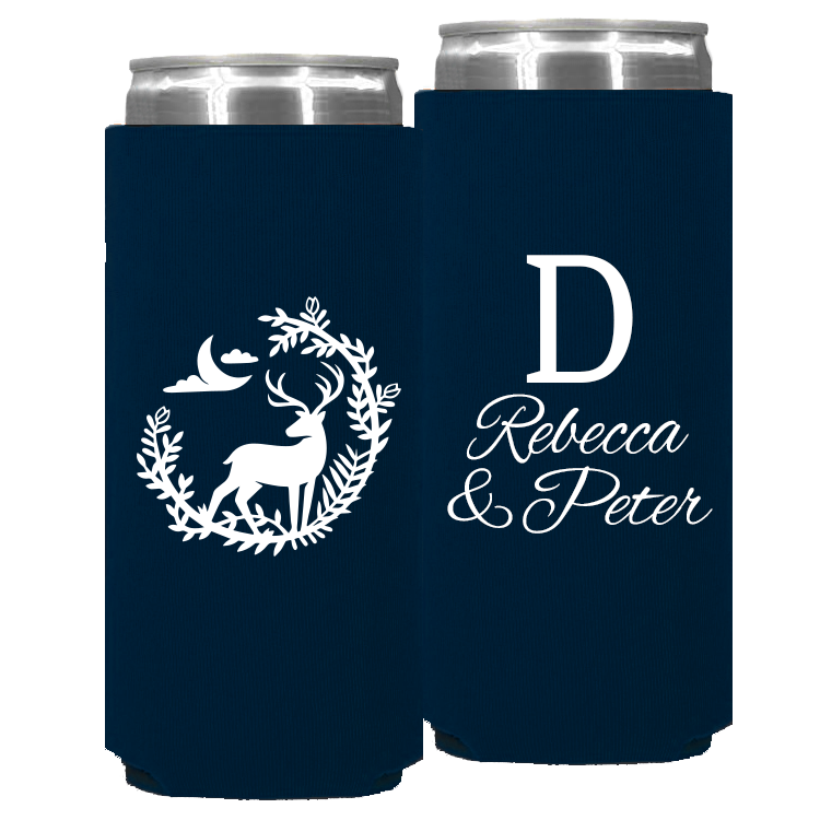 Wedding - Deer With Leaves - Foam Slim Can 104