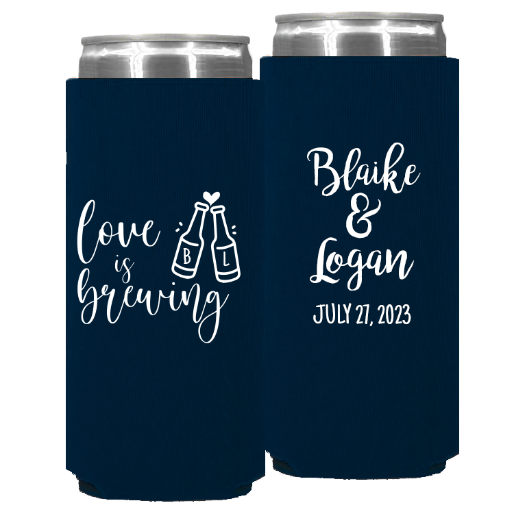 Wedding - Love Is Brewing Bottles - Foam Slim Can 111