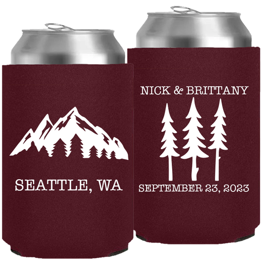 Wedding - Names Date Trees Mountain - Neoprene Can 114