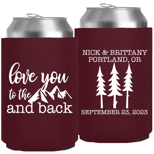 Wedding - Love You To The Moon & Back Trees - Neoprene Can 116