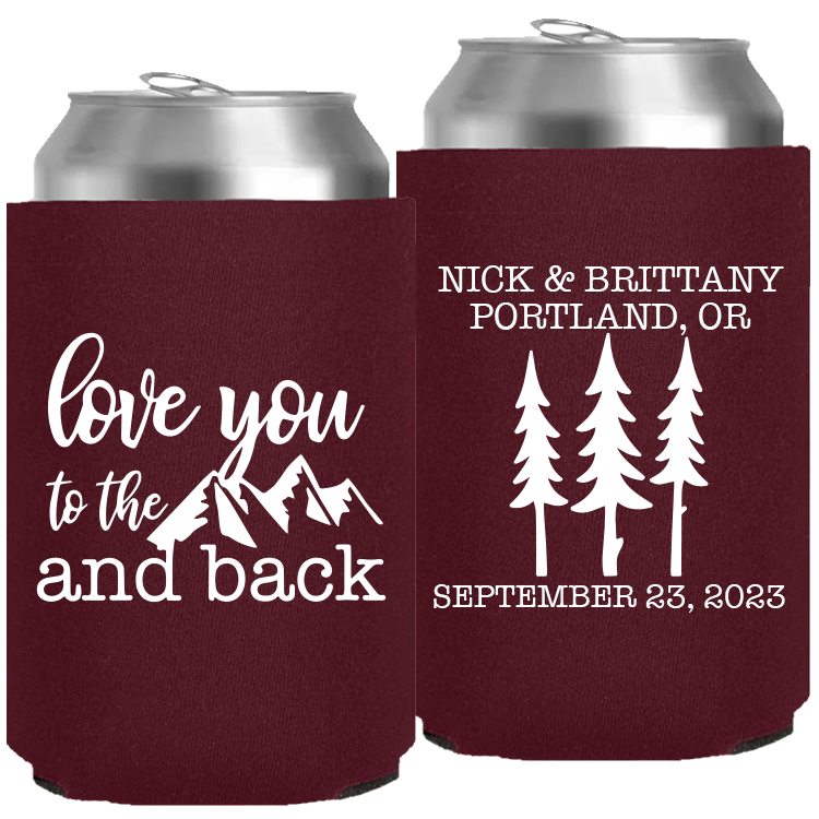 Wedding - Love You To The Moon & Back Trees - Neoprene Can 116
