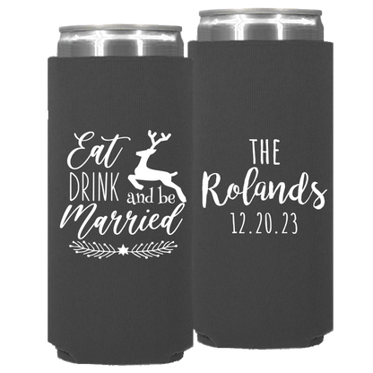 Wedding - Eat Drink And Be Married - Neoprene Slim Can 125