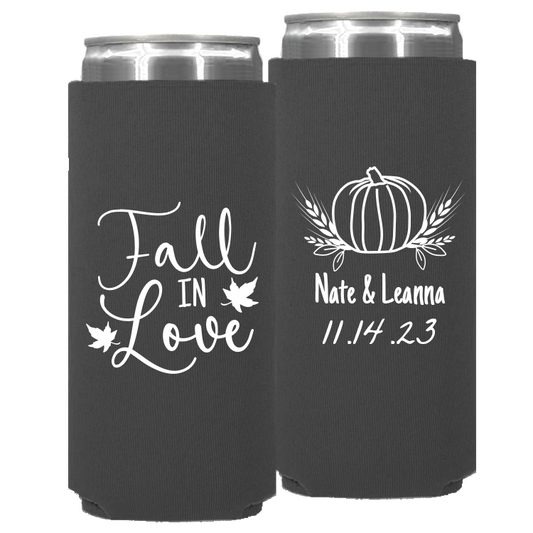 Wedding - Fall In Love Pumpkin - Neoprene Slim Can 127