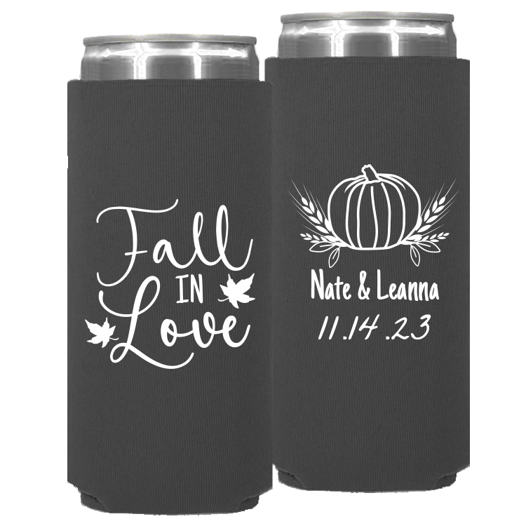 Wedding - Fall In Love Pumpkin - Neoprene Slim Can 127