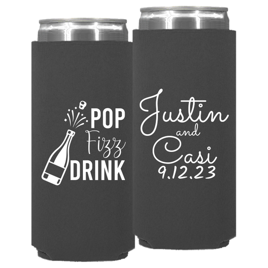 Wedding - Pop Fizz Drink - Neoprene Slim Can 132