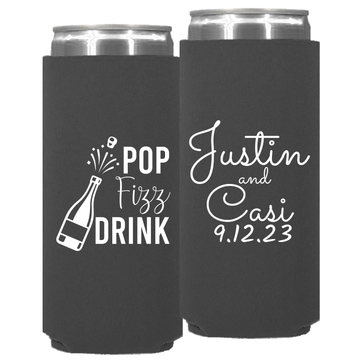 Wedding - Pop Fizz Drink - Neoprene Slim Can 132