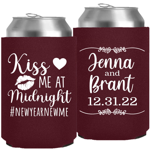 Wedding - Kiss Me At Midnight With Leaves - Neoprene Can 133