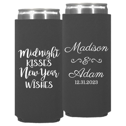 Wedding - Midnight Kisses New Year Wishes - Neoprene Slim Can 134