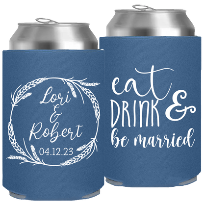 Wedding - Eat Drink And Be Married With Wreath - Foam Can 136