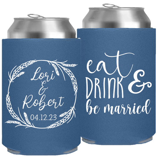 Wedding - Eat Drink And Be Married With Wreath - Foam Can 136