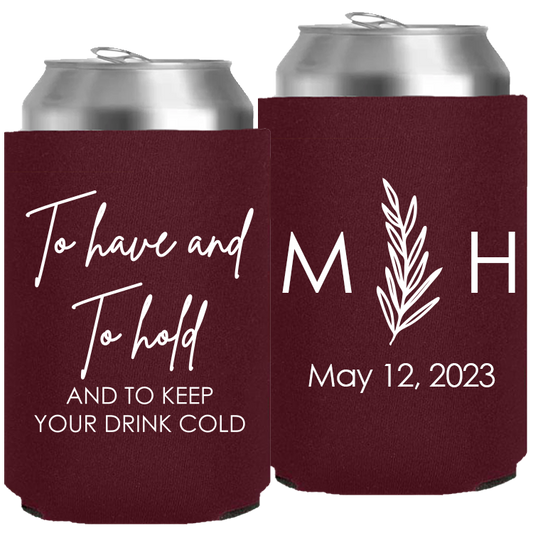 Wedding - To Have And To Hold And To Keep Leaf - Neoprene Can 138