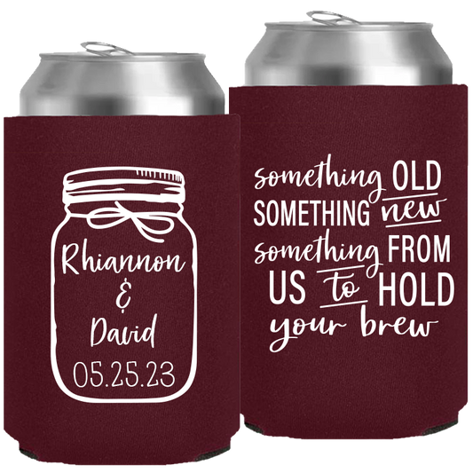 Wedding - Something Old Something New Mason Jar - Neoprene Can 139