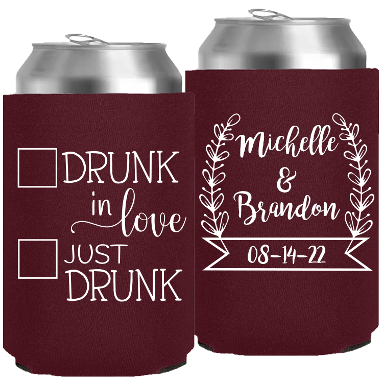 Wedding - Drunk In Love With Leaves - Neoprene Can 142