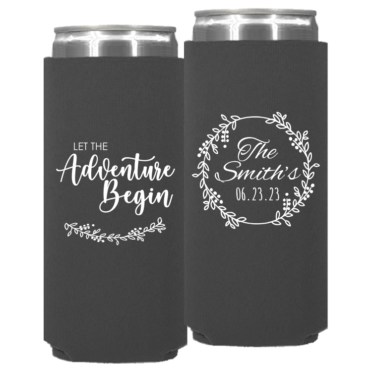 Wedding - Let The Adventure Begin - Neoprene Slim Can 144