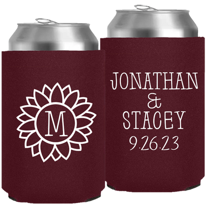 Wedding - Flower With Last Name - Neoprene Can 145