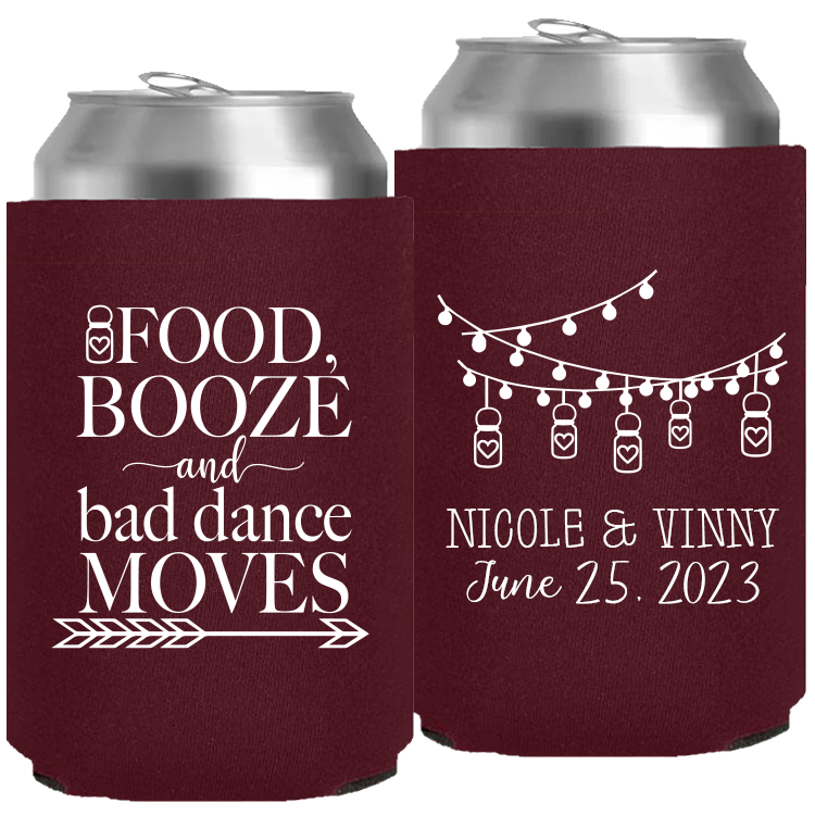 Wedding - Food Booze And Bad Dance Moves Mason Jar Lights - Neoprene Can 146