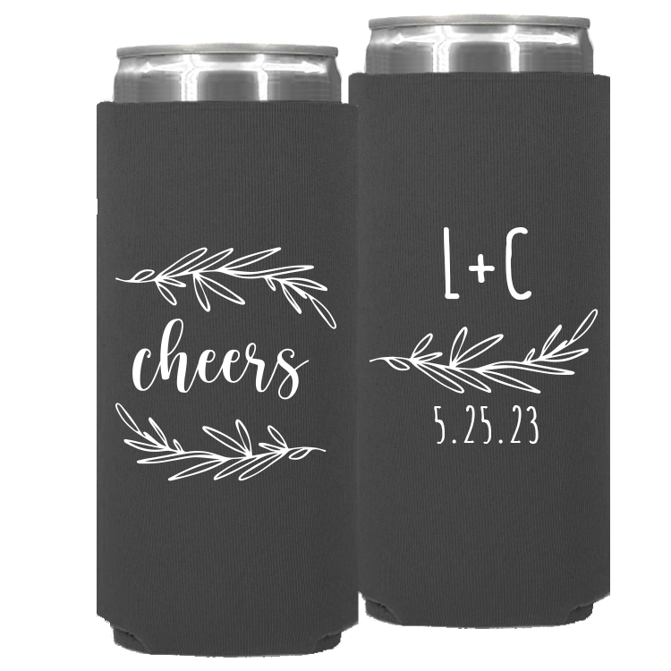 Wedding - Cheers With Leaves - Neoprene Slim Can 157