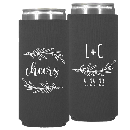 Wedding - Cheers With Leaves - Neoprene Slim Can 157