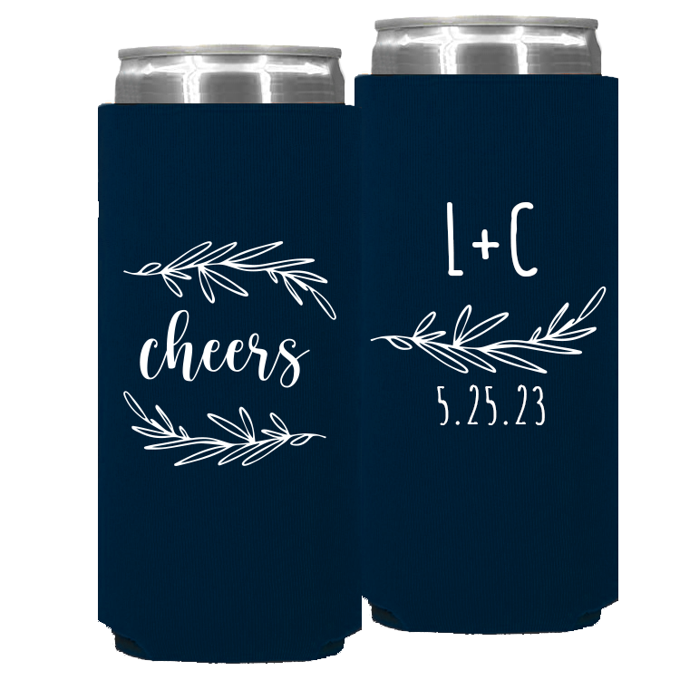 Wedding - Cheers With Leaves - Foam Slim Can 157