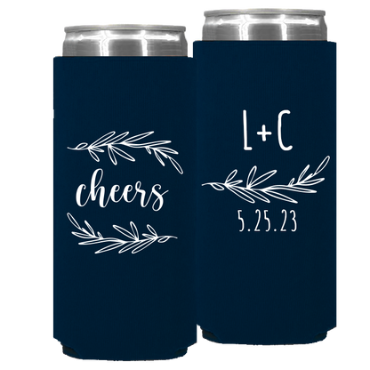 Wedding - Cheers With Leaves - Foam Slim Can 157