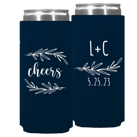 Wedding - Cheers With Leaves - Foam Slim Can 157