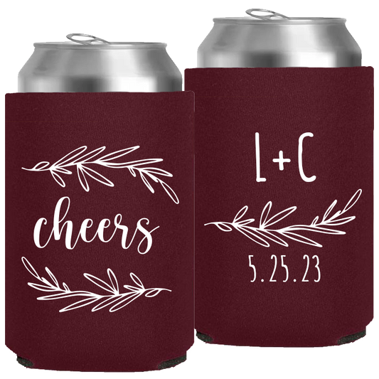 Wedding - Cheers With Leaves - Neoprene Can 157