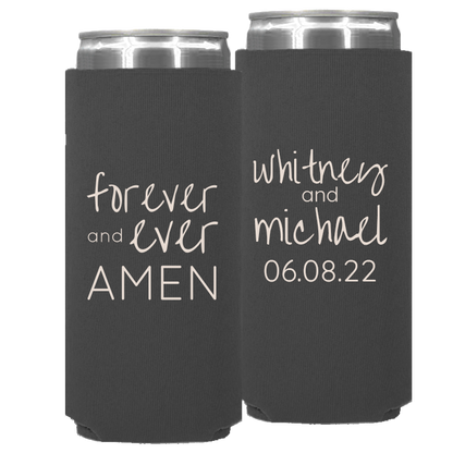 Wedding 015 - Forever And Ever Amen - Neoprene Slim Can