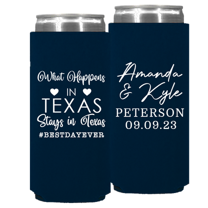 Wedding - What Happens In Texas Stays In Texas - Foam Slim Can 163