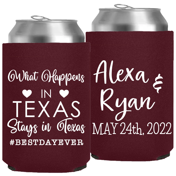 Wedding - What Happens In Texas Stays In Texas - Neoprene Can 163