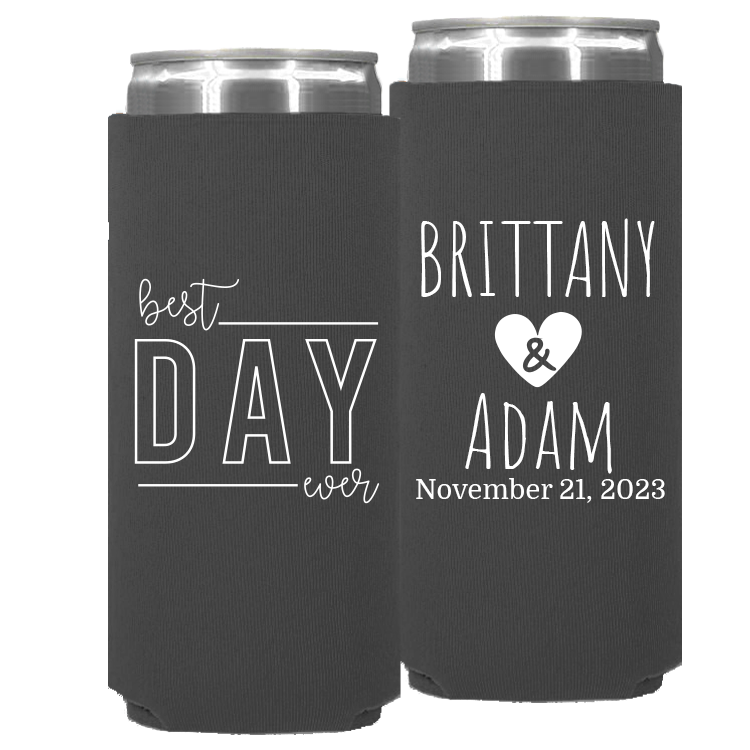 Wedding - Best Day Ever - Neoprene Slim Can 164