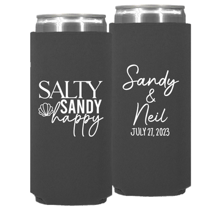 Wedding - Salty Sandy Happy - Neoprene Slim Can 166