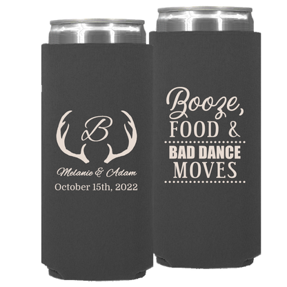 Wedding 020 - Booze Food And Bad Dance Moves With Antlers - Neoprene Slim Can