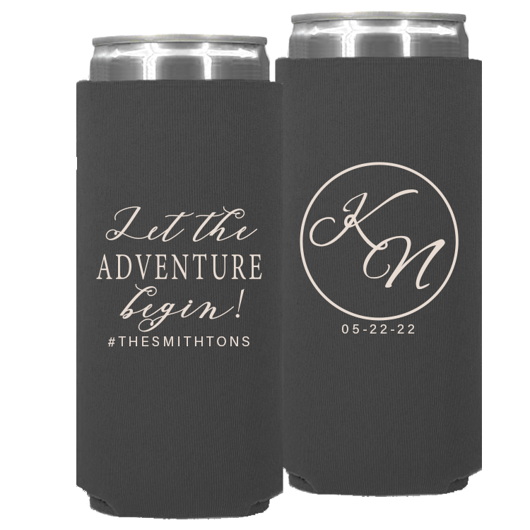 Wedding - Let The Adventure Begin - Neoprene Slim Can 051