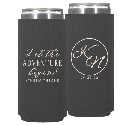 Wedding - Let The Adventure Begin - Neoprene Slim Can 051