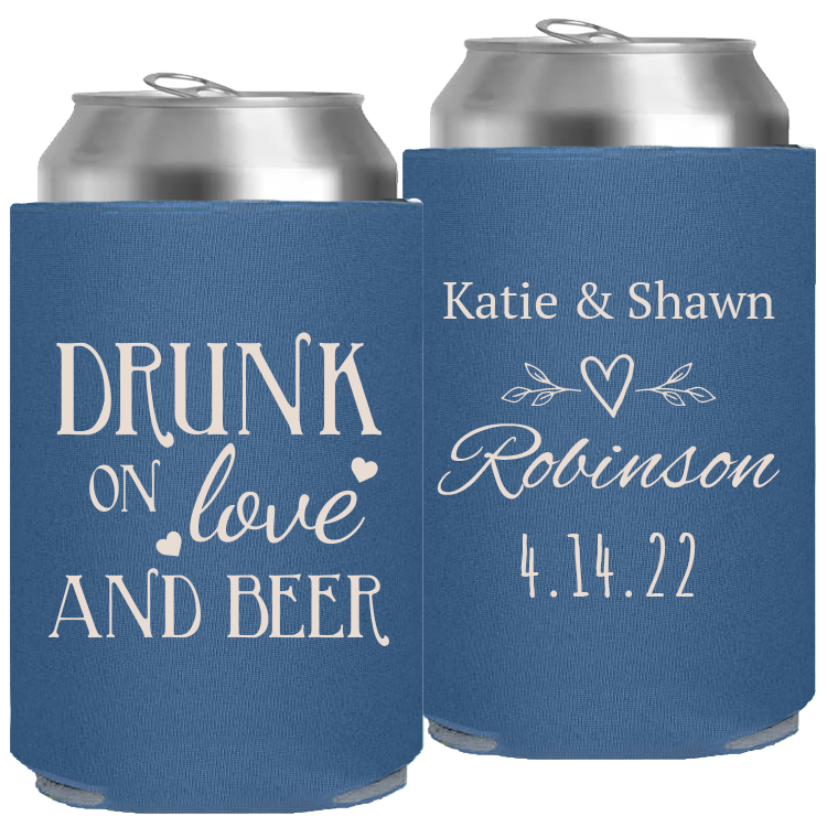 Wedding - Drunk On Love And Beer Heart Leaves - Foam Can 058