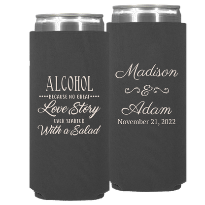 Wedding - Alcohol Because No Great Story - Neoprene Slim Can 062