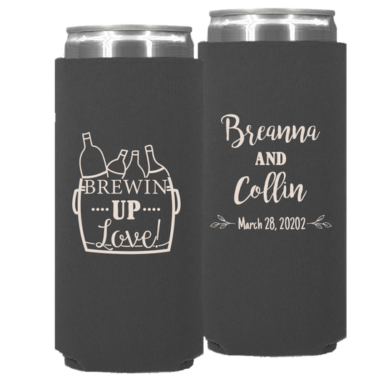 Wedding - Brewing Up Love - Neoprene Slim Can 063