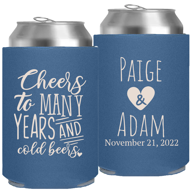 Wedding - Cheers To Many Years And Cold Beers W/Heart - Foam Can 065