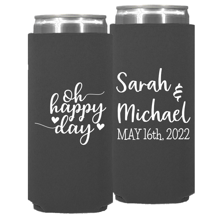 Wedding - Oh Happy Day - Neoprene Slim Can 097