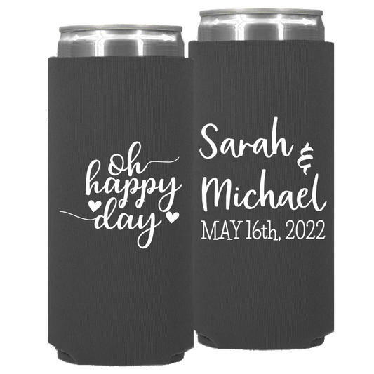 Wedding - Oh Happy Day - Neoprene Slim Can 097